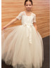 Ivory Lace Fabulous Cheap Flower Girl Dress